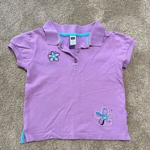 GAP Lilac Kids Polo with Floral Design EUC